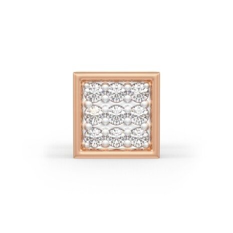 Everyday diamond studs - square square grid shaped diamonds in gold