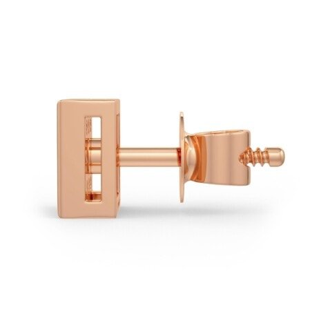 Everyday diamond studs - square side angle of diamond earring