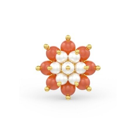 SER-30935 (1) Coral Pearl Earrings
