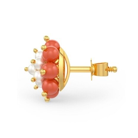 SER-30935 (3) Coral Pearl Earrings