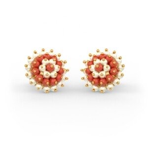 Pearl and Coral Earrings