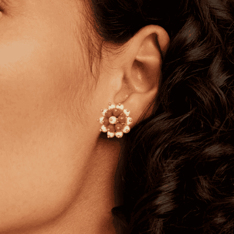 SER-30945 (1) Pearl and Coral Earrings