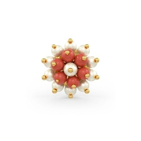 SER-30945 (3) Pearl and Coral Earrings