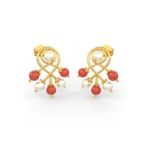 Pearl and Coral Earrings