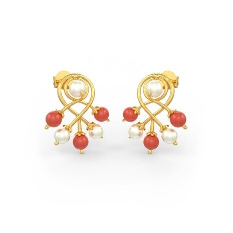 Pearl and Coral Earrings