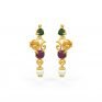ruby emerald purl earrings