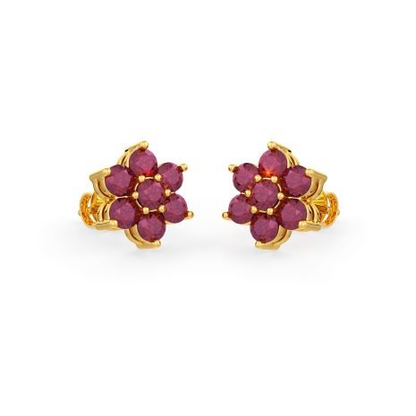 DER-33549 HK 11 MM Ruby Stud Earring