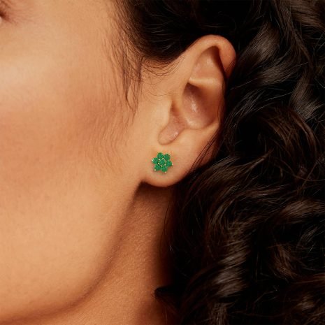 On-body Emerald Stud earrings