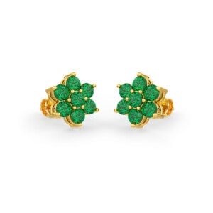 Green Petals Emerald Earrings