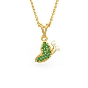 Emerald Shaped butterfly Pendant