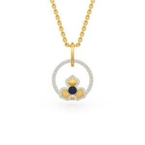 Womens Diamond Sapphire Pendant