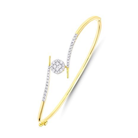 DBR-32005 Y Circular centre diamond bracelet in 18 kt yellow gold
