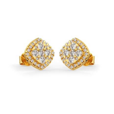 DER-32620 (1) Y YELLOW GOLD EARRING WITH DIAMOND
